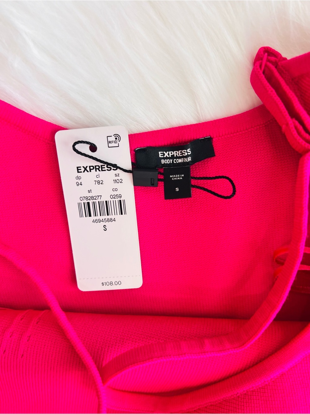 Express HOT PINK MIDI Dress - Picture 3 of 3
